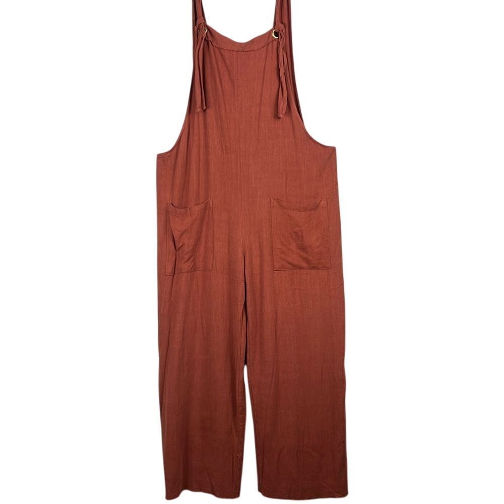 Natural Life Red Jumpsuit Relaxed Fit Wide-Leg